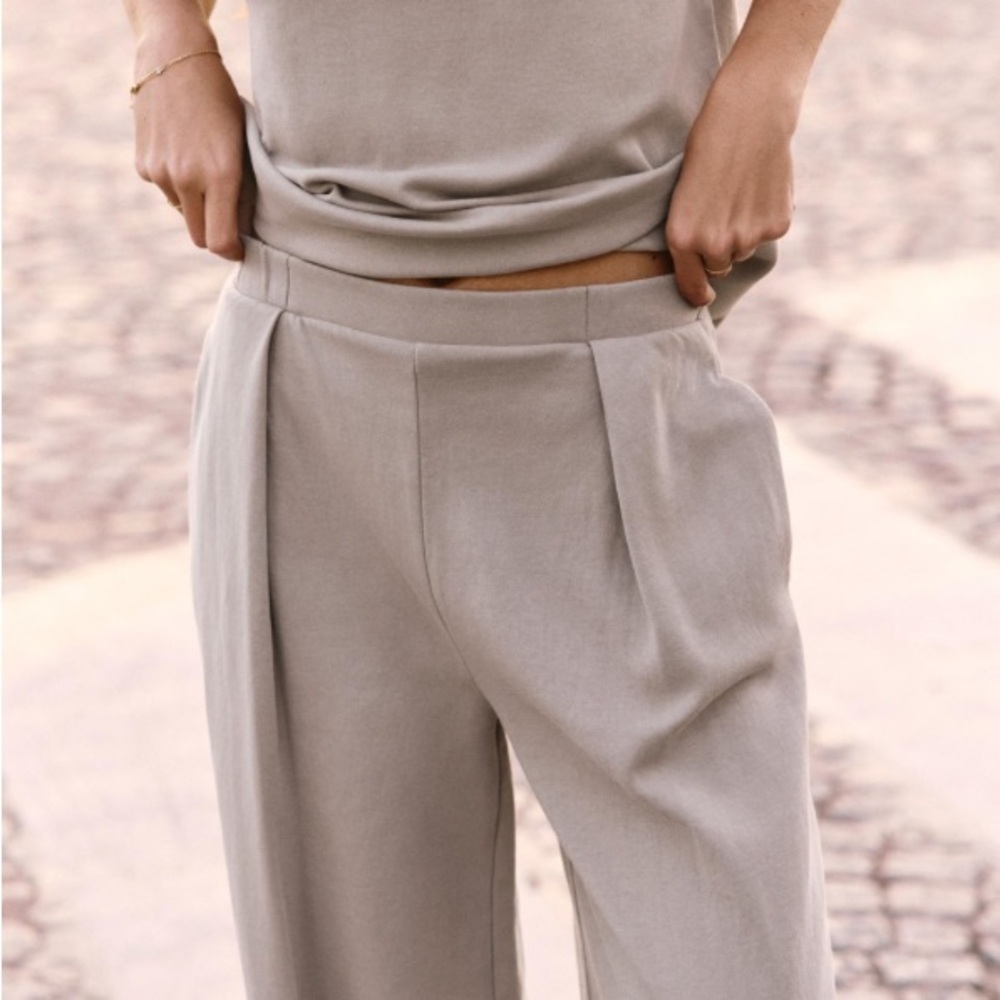 Zara Washed-Effect Interlock Trousers